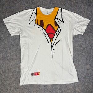 Burger King Chicken Fries T-Shirt Mens Large White Unleash The Chicken Promo Tee
